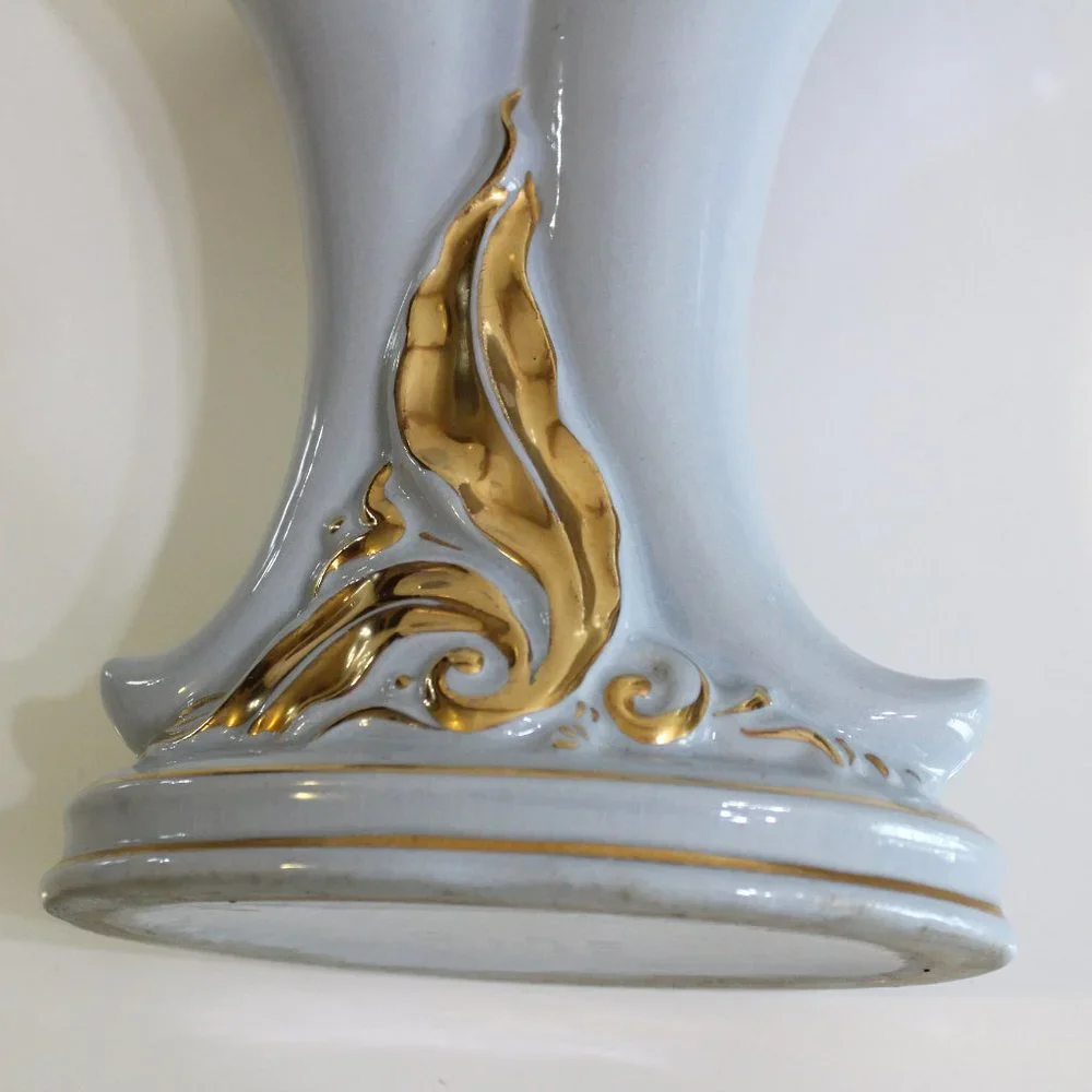 Princeton Vintage 1940's Double Vase Blue Gold